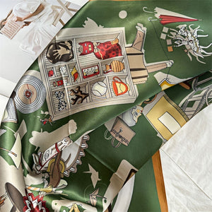 MaraSilk Pure Mulberry Silk Scarf Square Crepe Satin MS50-42