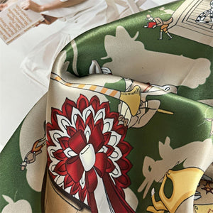 MaraSilk Pure Mulberry Silk Scarf Square Crepe Satin MS50-43