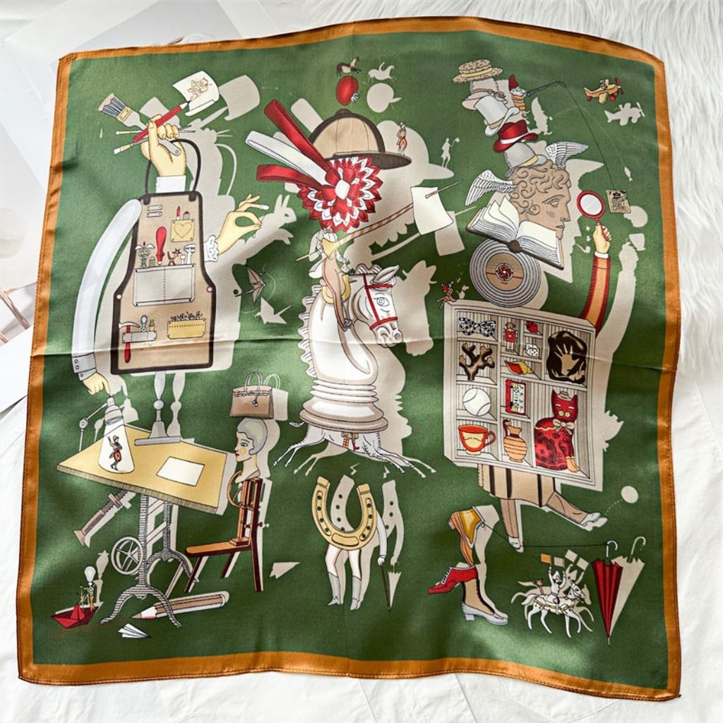 MaraSilk Pure Mulberry Silk Scarf Square Crepe Satin MS50-44