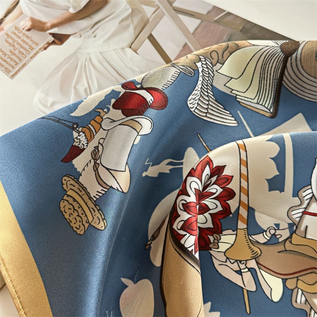 MaraSilk Pure Mulberry Silk Scarf Square Crepe Satin MS50-46