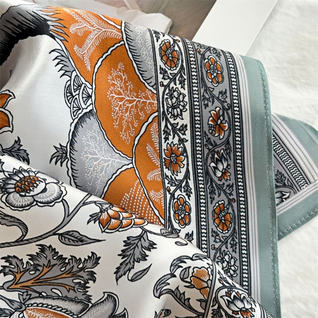 MaraSilk Pure Mulberry Silk Scarf Square Crepe Satin MS50-50