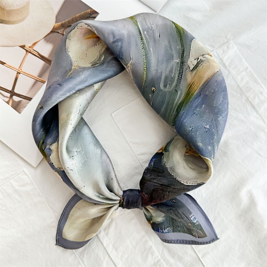 MaraSilk Pure Mulberry Silk Scarf Square Crepe Satin MS50-9