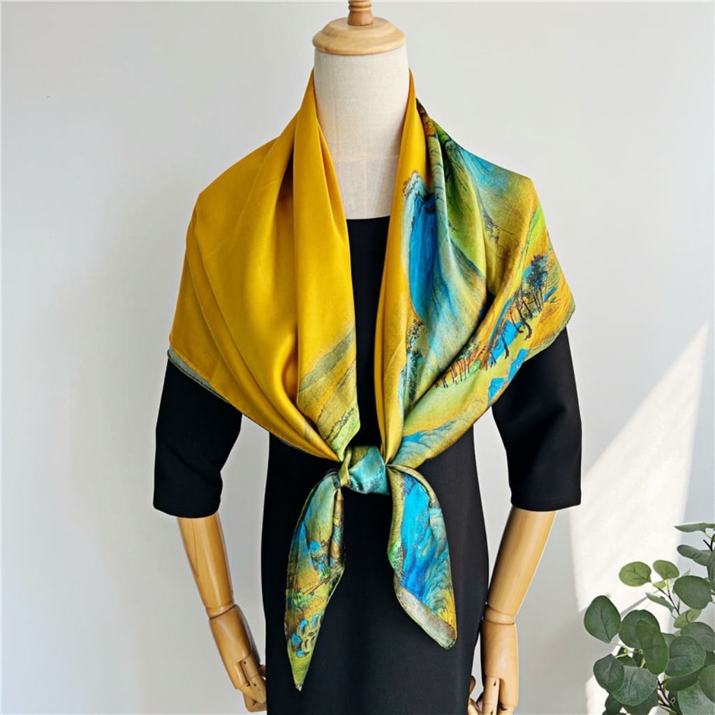 MaraSilk Pure Mulberry Silk Scarf - Square Crepe Satin MS501