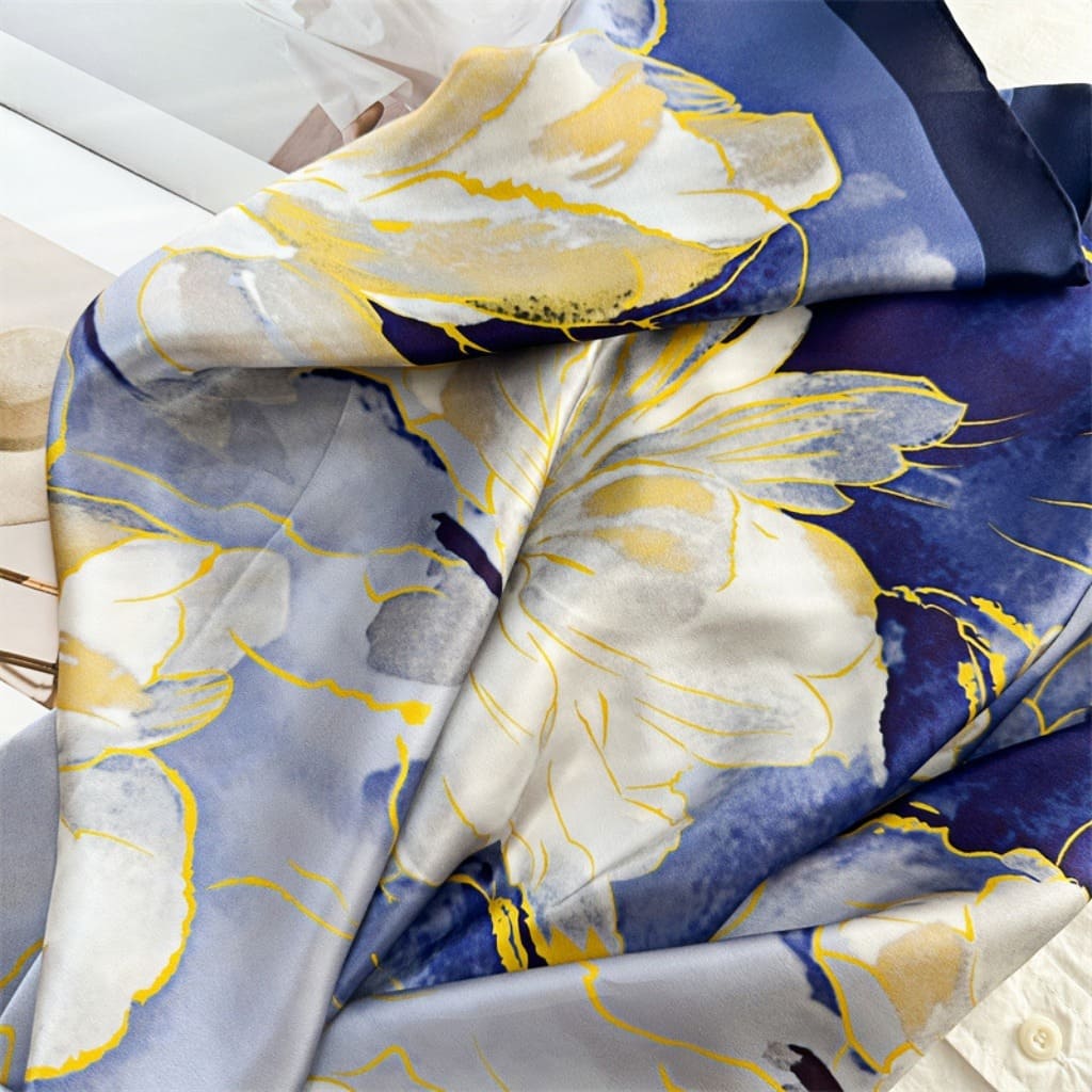 MaraSilk Pure Mulberry Silk Scarf - Square Crepe Satin MS502