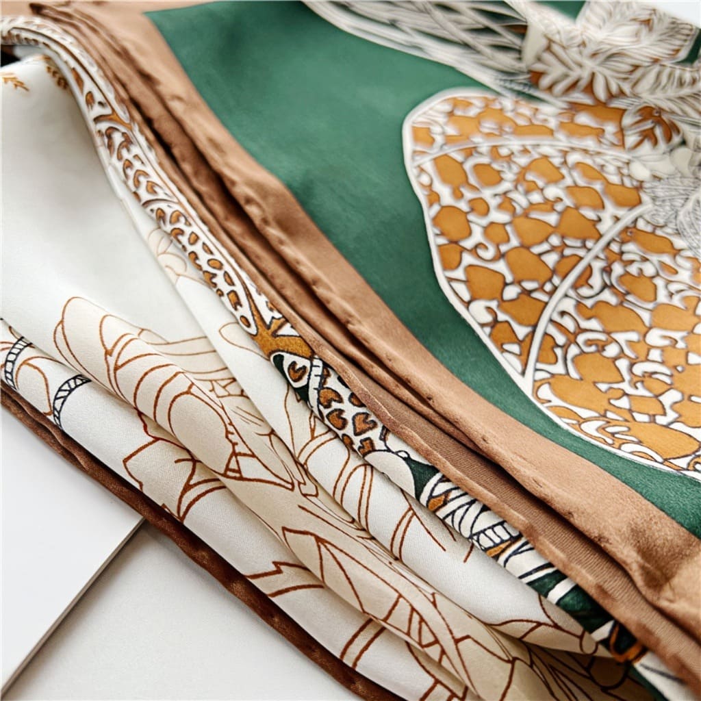 MaraSilk Pure Mulberry Silk Scarf - Square Crepe Satin MS505