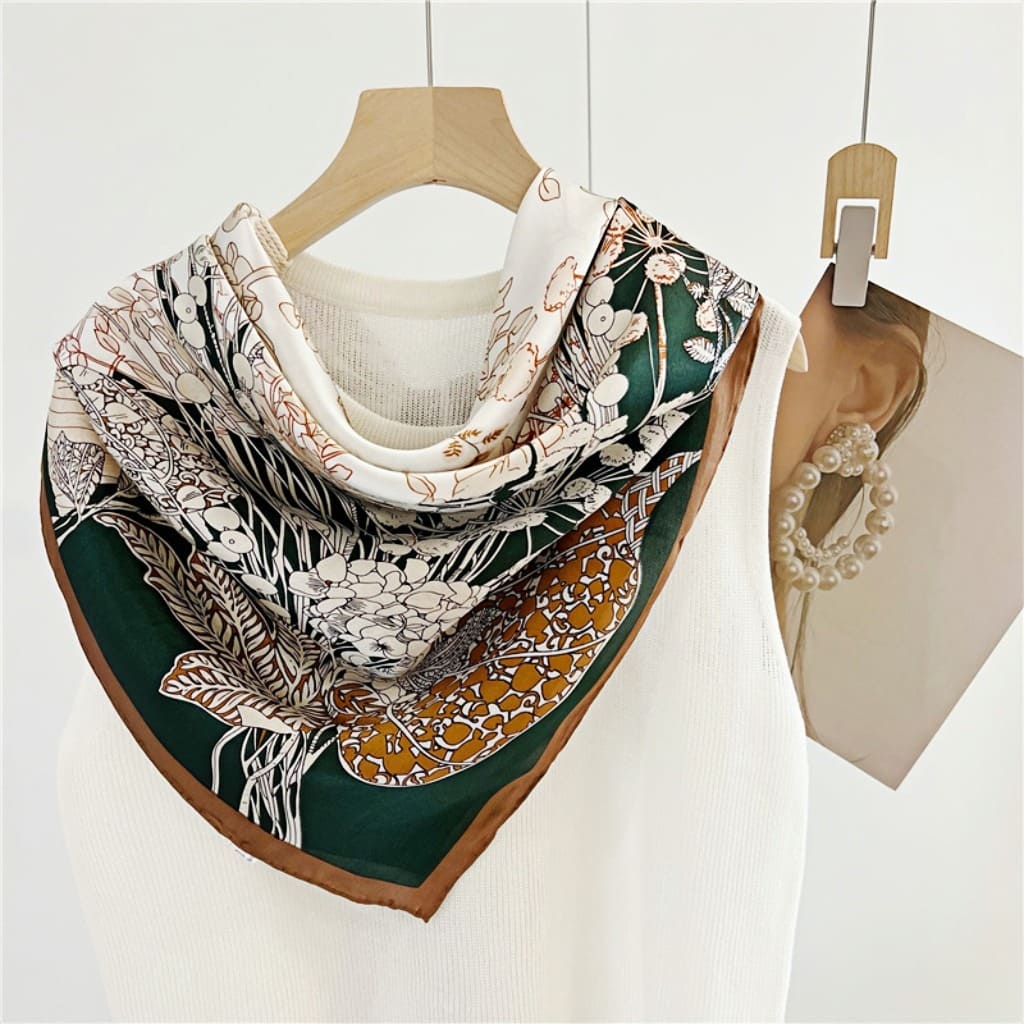 MaraSilk Pure Mulberry Silk Scarf - Square Crepe Satin MS505