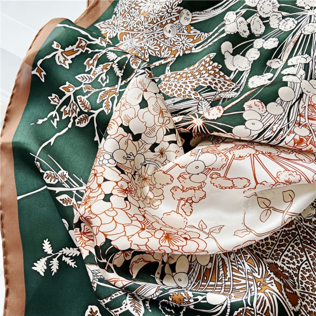 MaraSilk Pure Mulberry Silk Scarf - Square Crepe Satin MS505