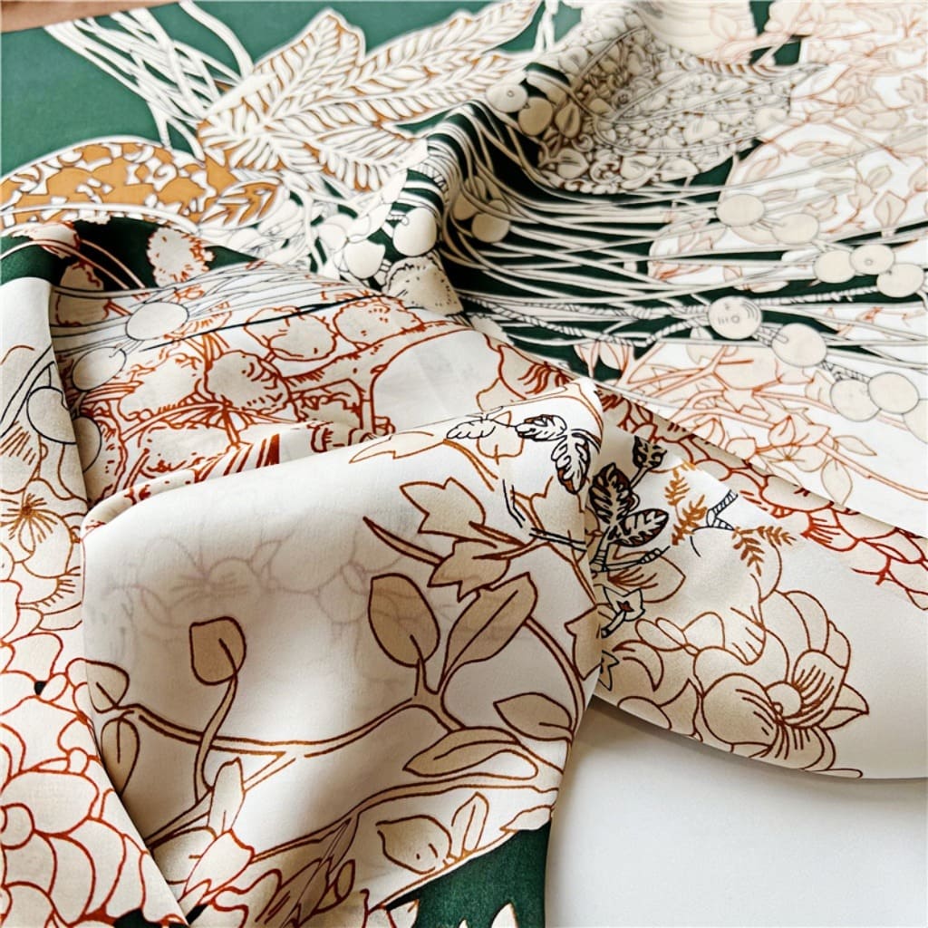 MaraSilk Pure Mulberry Silk Scarf - Square Crepe Satin MS505