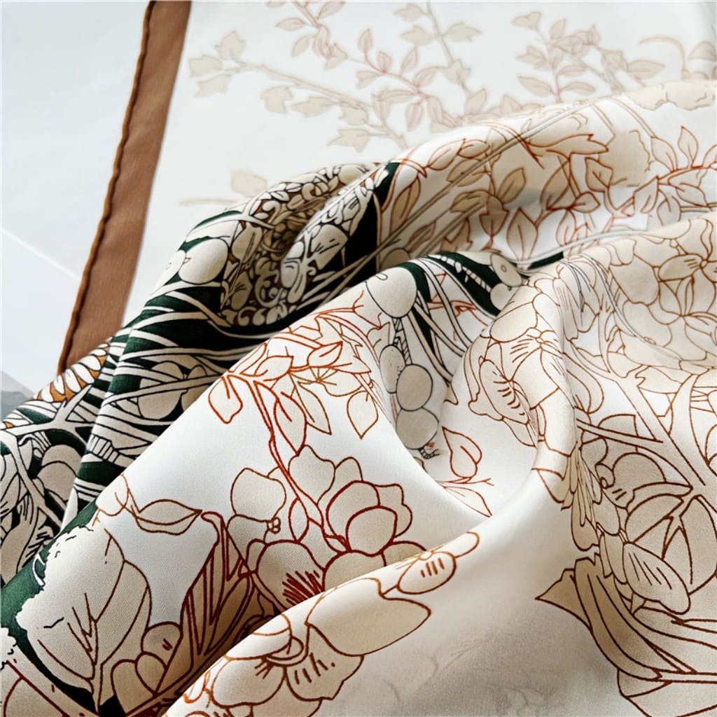 MaraSilk Pure Mulberry Silk Scarf - Square Crepe Satin MS505