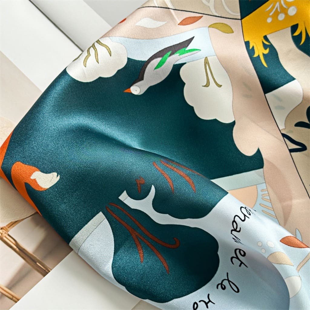 MaraSilk Pure Mulberry Silk Scarf - Square Crepe Satin MS507