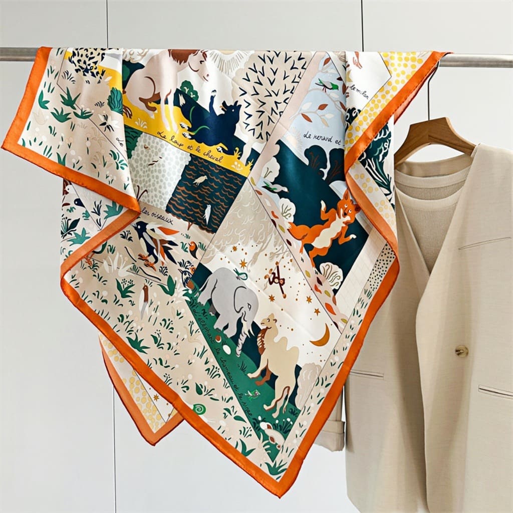 MaraSilk Pure Mulberry Silk Scarf - Square Crepe Satin MS507