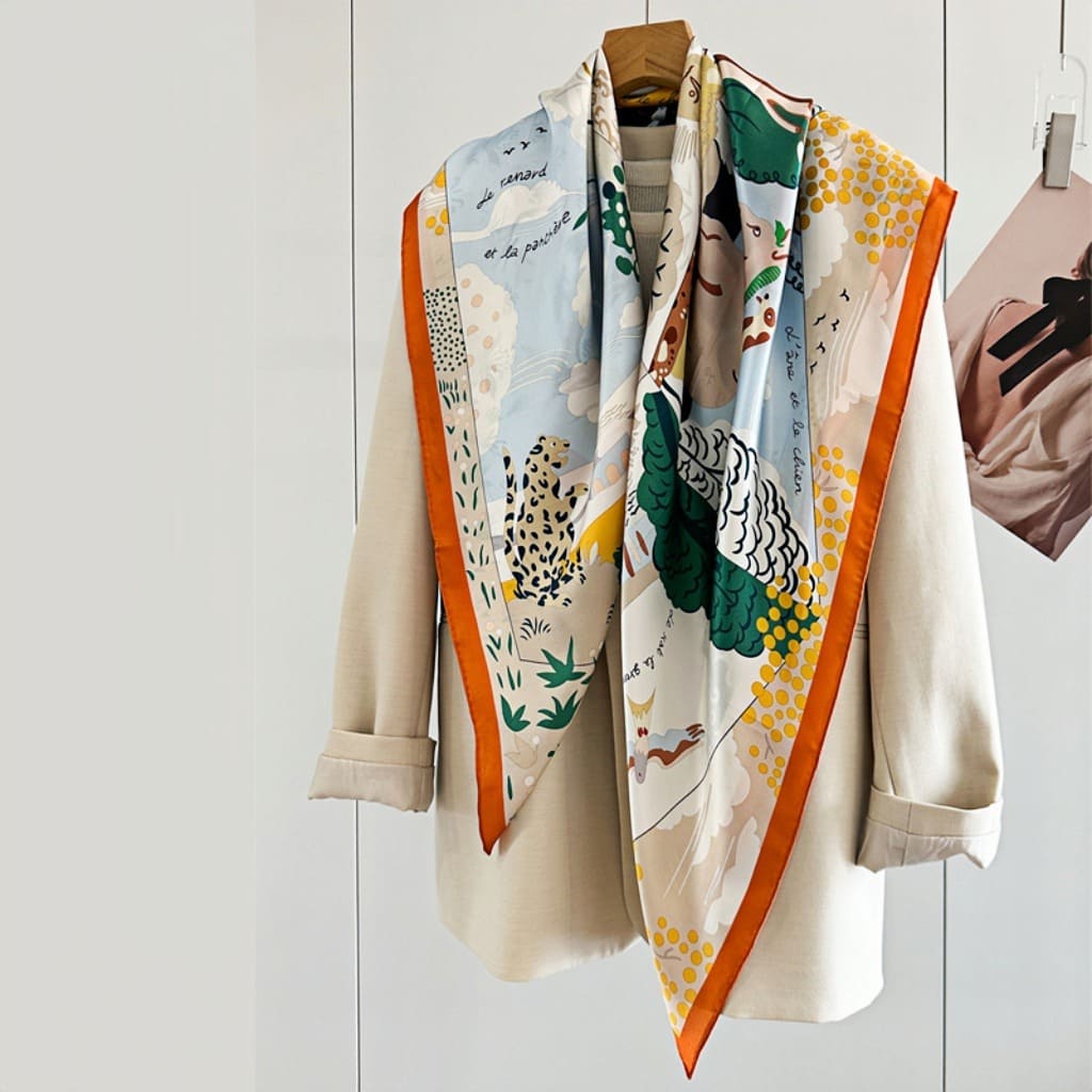 MaraSilk Pure Mulberry Silk Scarf - Square Crepe Satin MS507