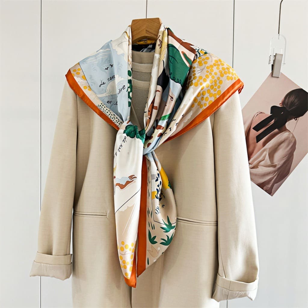 MaraSilk Pure Mulberry Silk Scarf - Square Crepe Satin MS507 41" x 41" MS50701