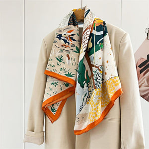 MaraSilk Pure Mulberry Silk Scarf - Square Crepe Satin MS507