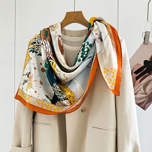 MaraSilk Pure Mulberry Silk Scarf - Square Crepe Satin MS507