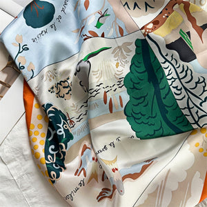 MaraSilk Pure Mulberry Silk Scarf - Square Crepe Satin MS507