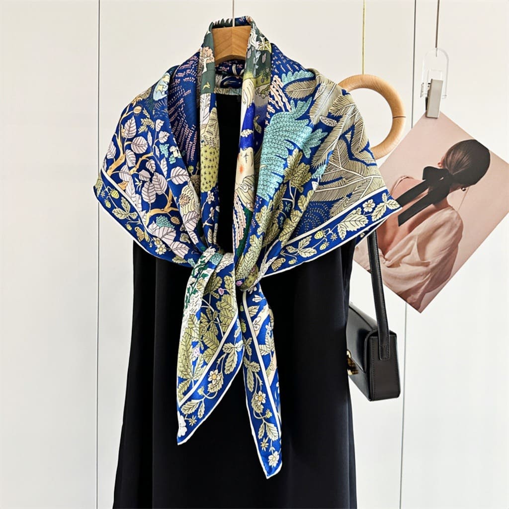 MaraSilk Pure Mulberry Silk Scarf - Square Crepe Satin MS508