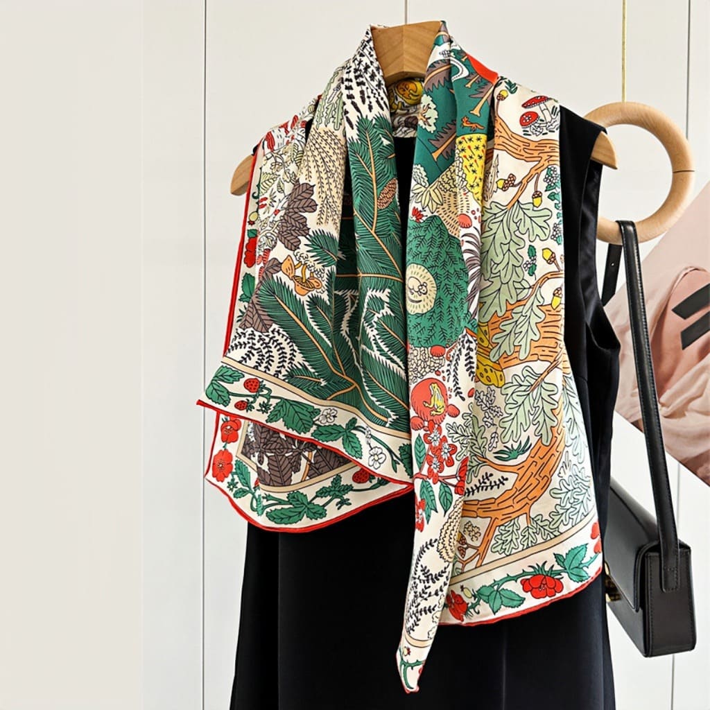 MaraSilk Pure Mulberry Silk Scarf - Square Crepe Satin MS508