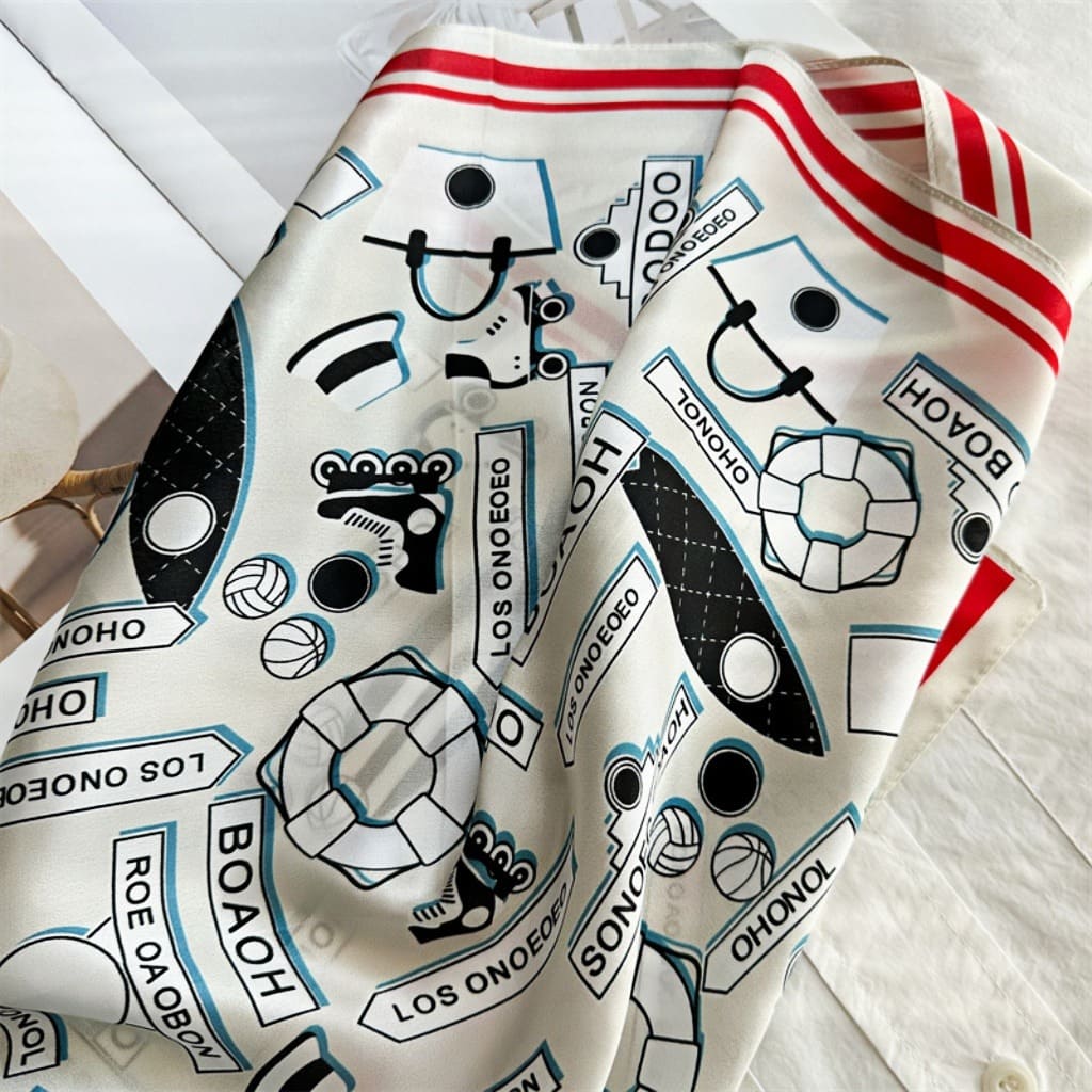 MaraSilk Pure Mulberry Silk Scarf Square Crepe Satin MS51-3