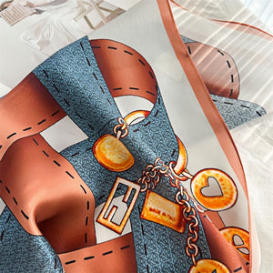 MaraSilk Pure Mulberry Silk Scarf Square Crepe Satin MS52-12