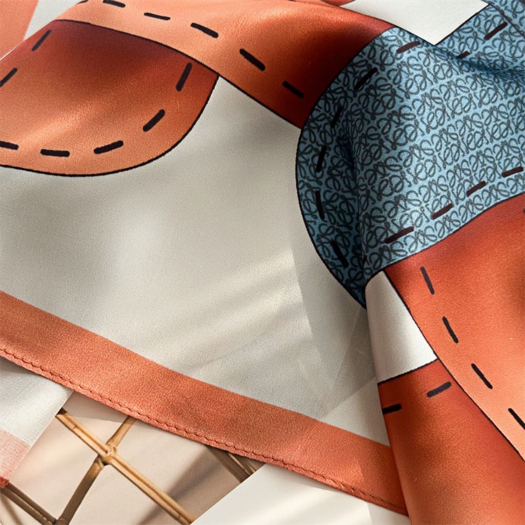 MaraSilk Pure Mulberry Silk Scarf Square Crepe Satin MS52-13