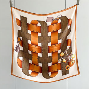 MaraSilk Pure Mulberry Silk Scarf Square Crepe Satin MS52-14