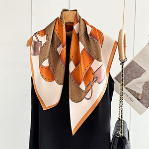 MaraSilk Pure Mulberry Silk Scarf Square Crepe Satin MS52-15