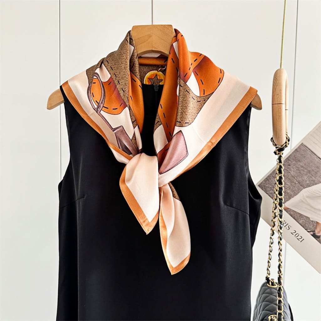 MaraSilk Pure Mulberry Silk Scarf Square Crepe Satin MS52-16