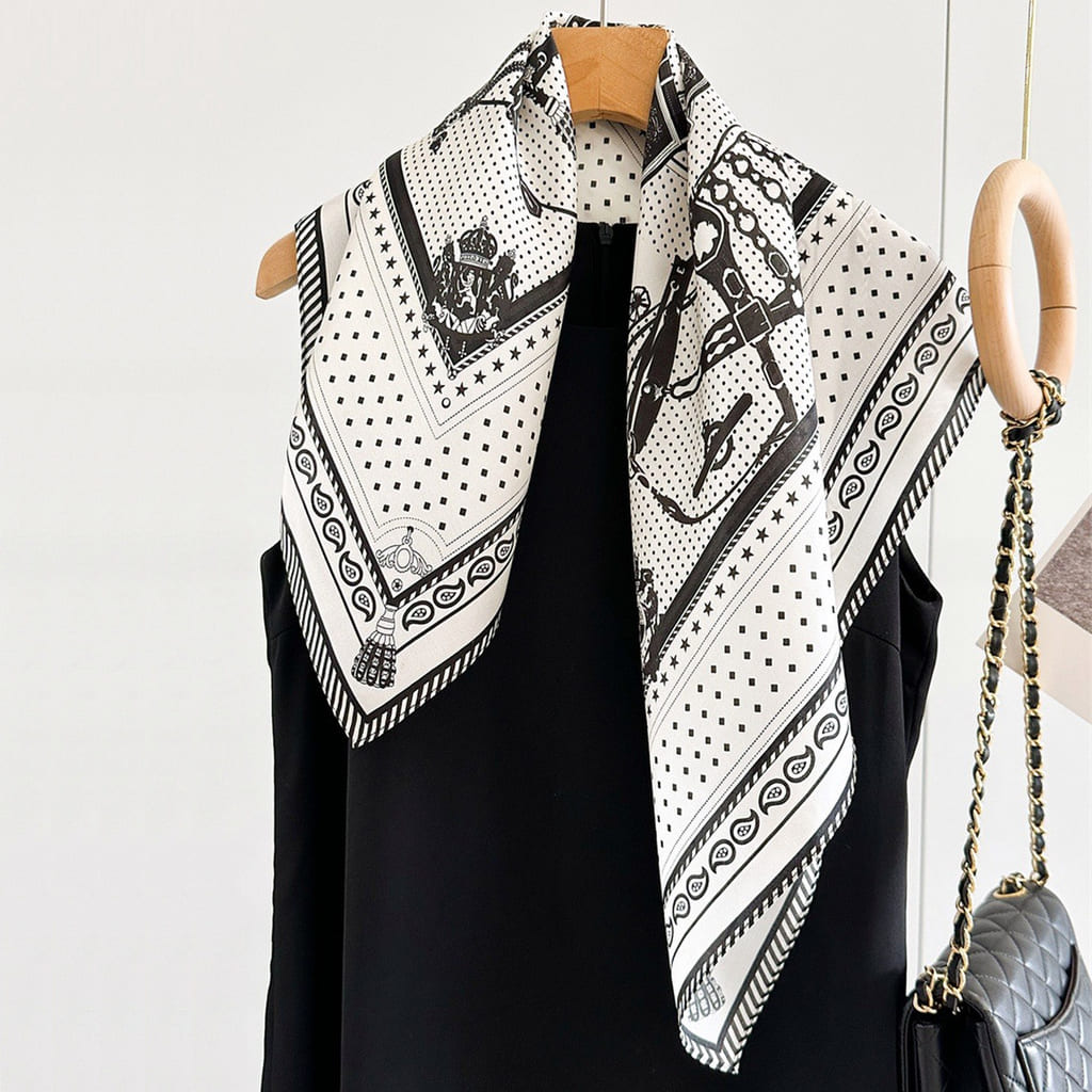 MaraSilk Pure Mulberry Silk Scarf Square Crepe Satin MS52-2