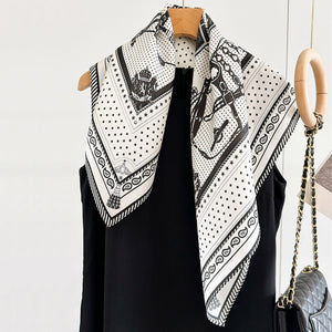 MaraSilk Pure Mulberry Silk Scarf Square Crepe Satin MS52-2