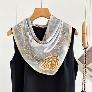 MaraSilk Pure Mulberry Silk Scarf Square Crepe Satin MS52-21