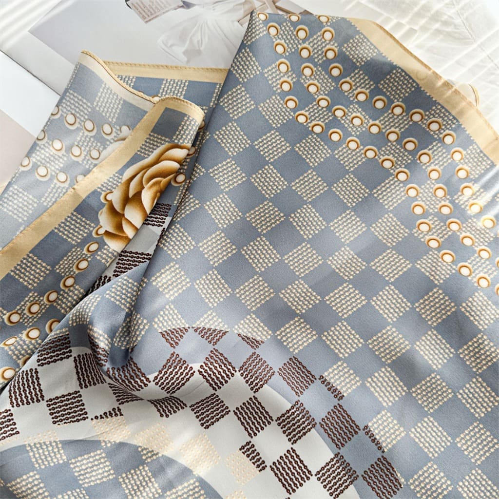 MaraSilk Pure Mulberry Silk Scarf Square Crepe Satin MS52-23