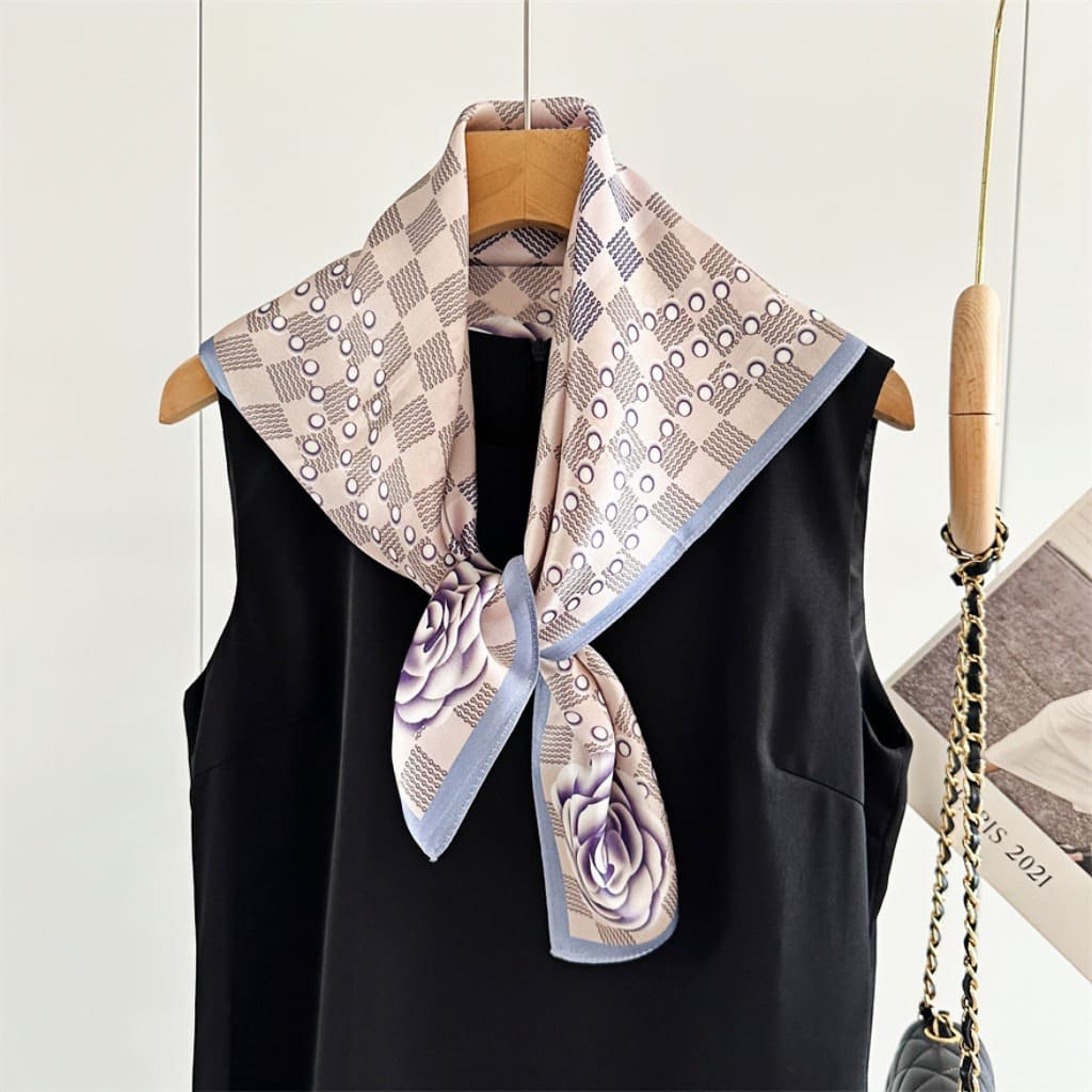 MaraSilk Pure Mulberry Silk Scarf Square Crepe Satin MS52-26