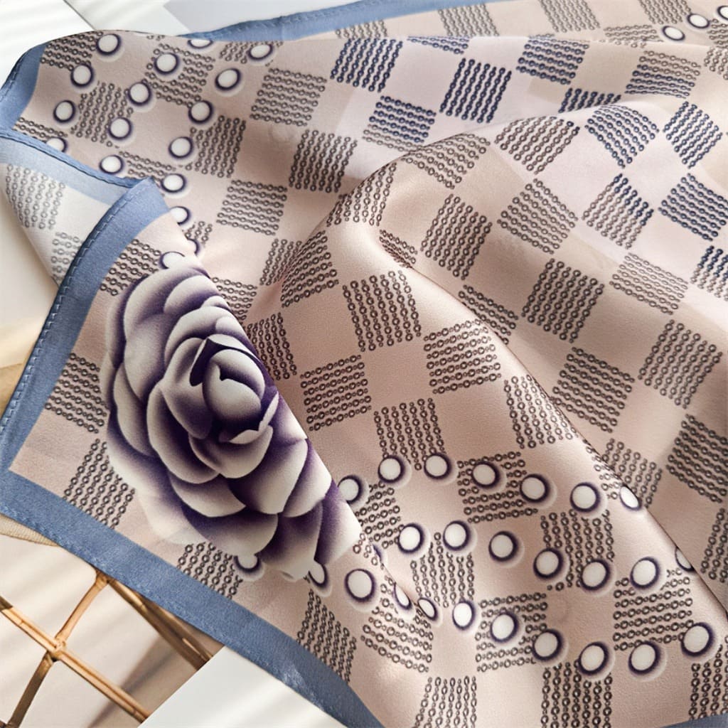 MaraSilk Pure Mulberry Silk Scarf Square Crepe Satin MS52-28