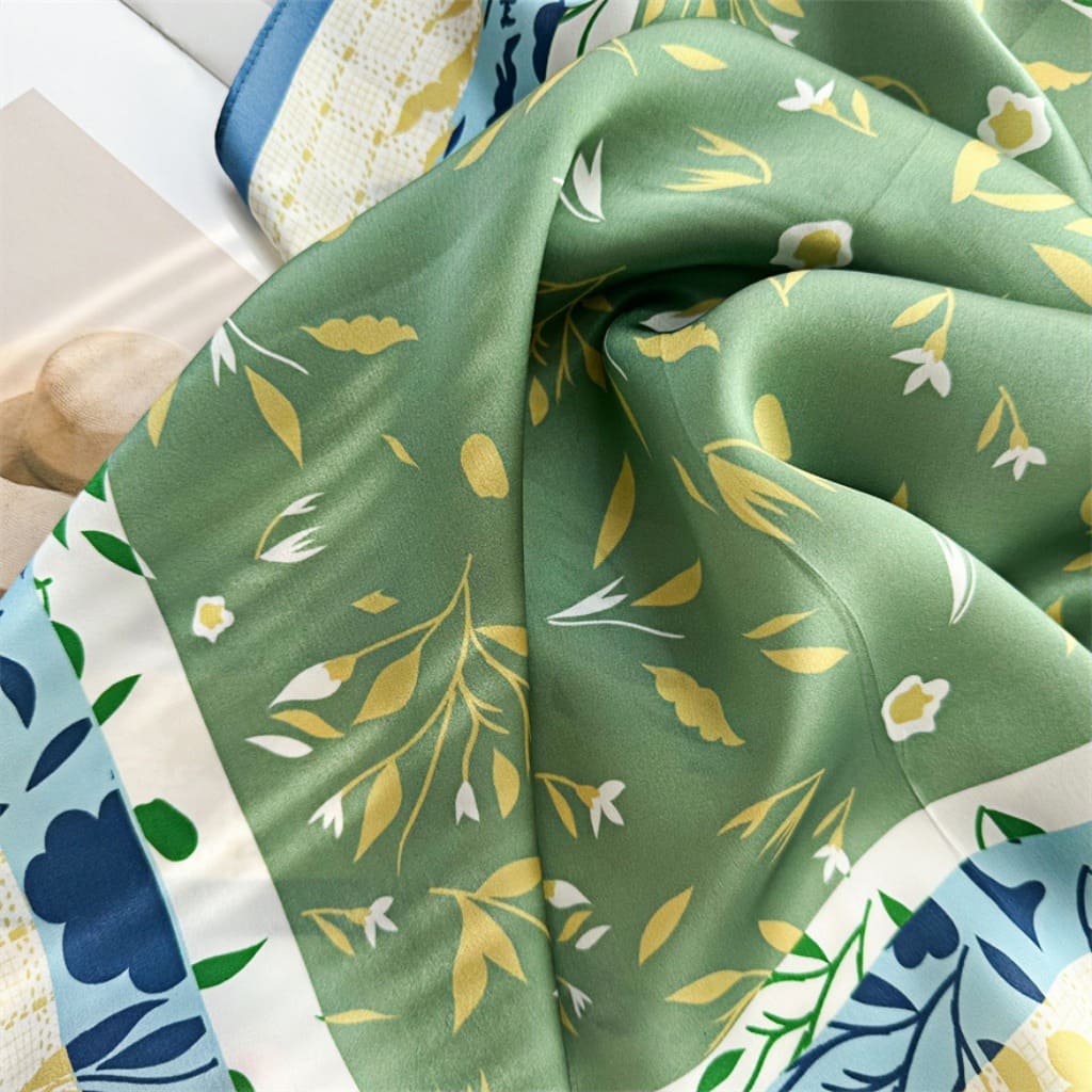 MaraSilk Pure Mulberry Silk Scarf Square Crepe Satin MS52-32