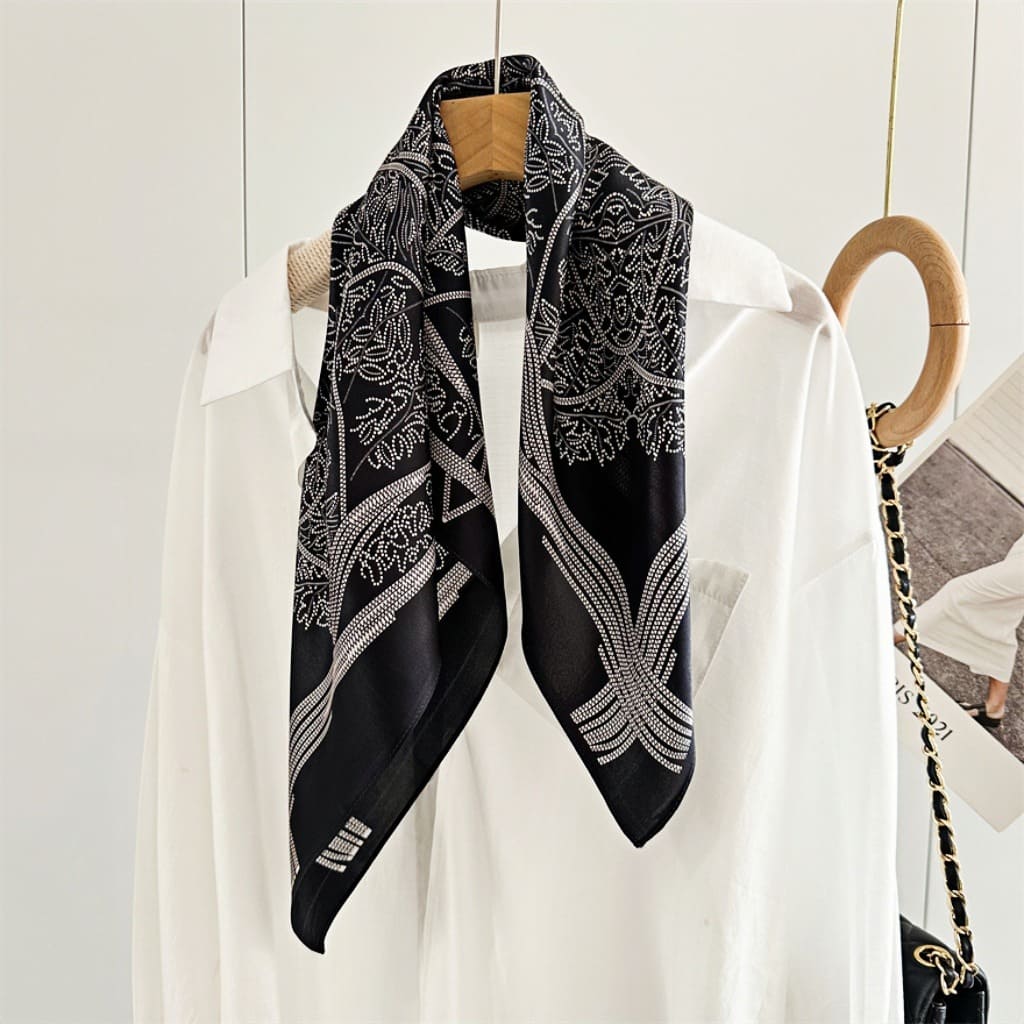 MaraSilk Pure Mulberry Silk Scarf Square Crepe Satin MS52-40