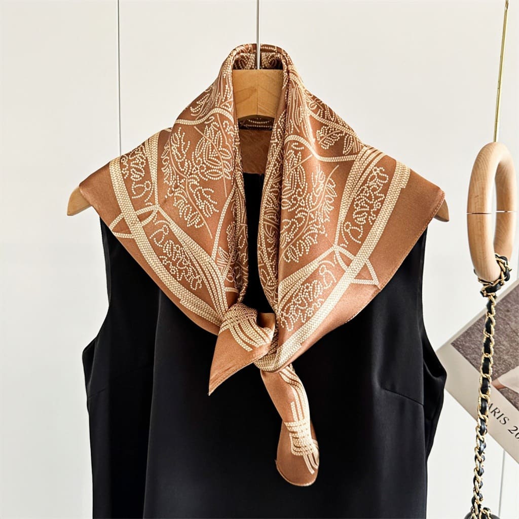 MaraSilk Pure Mulberry Silk Scarf Square Crepe Satin MS52-46