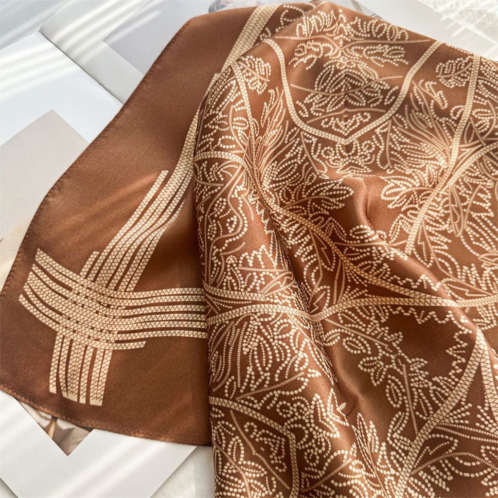 MaraSilk Pure Mulberry Silk Scarf Square Crepe Satin MS52-47