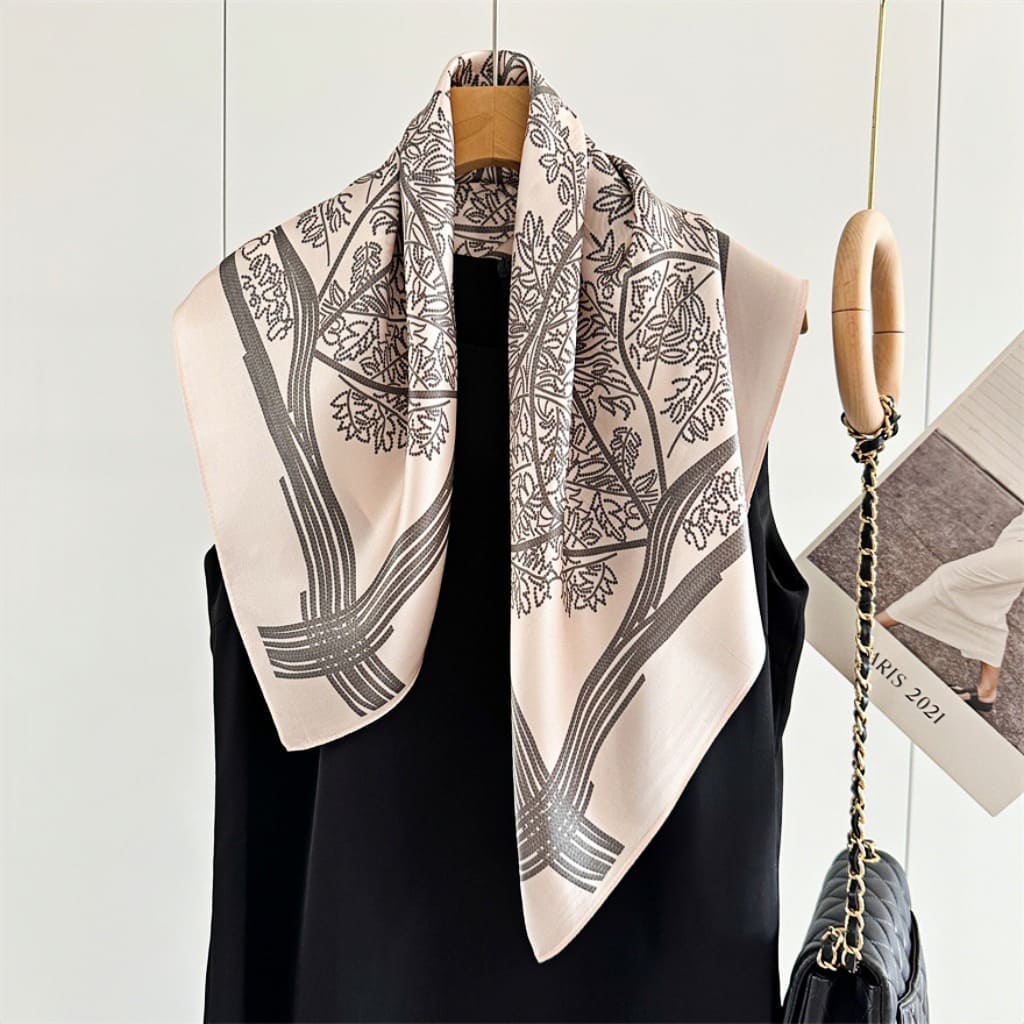 MaraSilk Pure Mulberry Silk Scarf Square Crepe Satin MS52-50