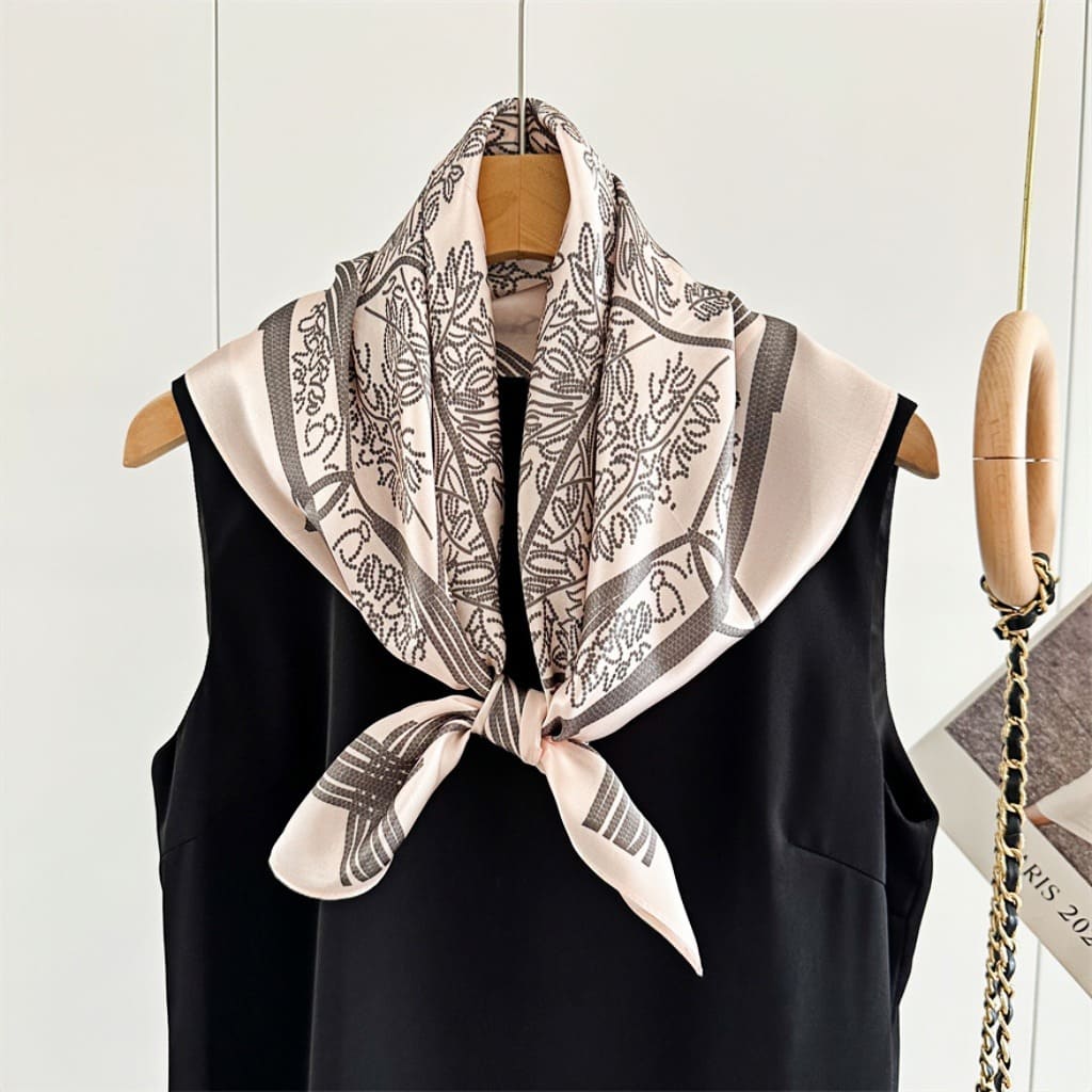 MaraSilk Pure Mulberry Silk Scarf Square Crepe Satin MS52-51