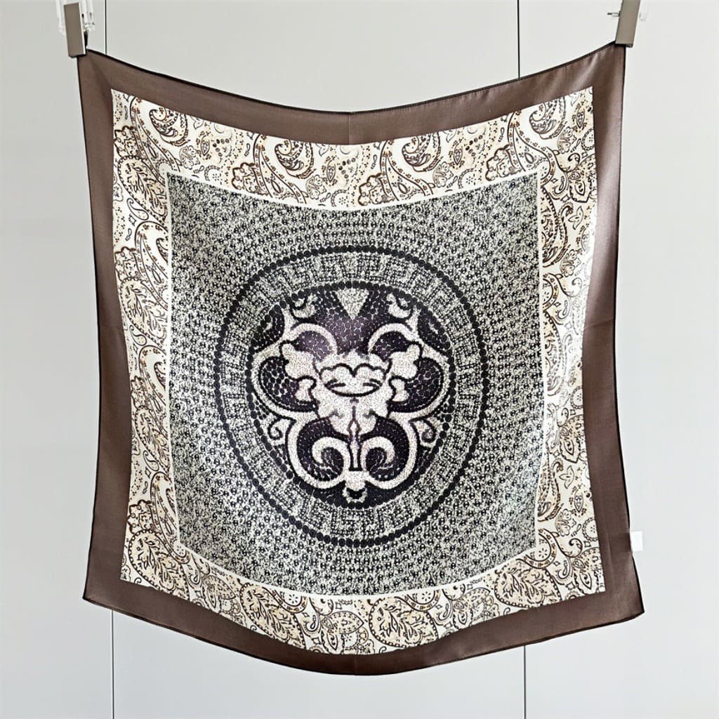 MaraSilk Pure Mulberry Silk Scarf Square Crepe Satin MS52-54