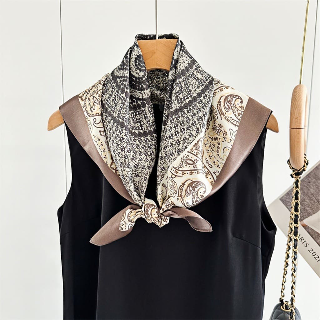 MaraSilk Pure Mulberry Silk Scarf Square Crepe Satin MS52-55