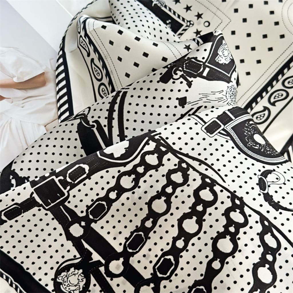 MaraSilk Pure Mulberry Silk Scarf Square Crepe Satin MS52-6