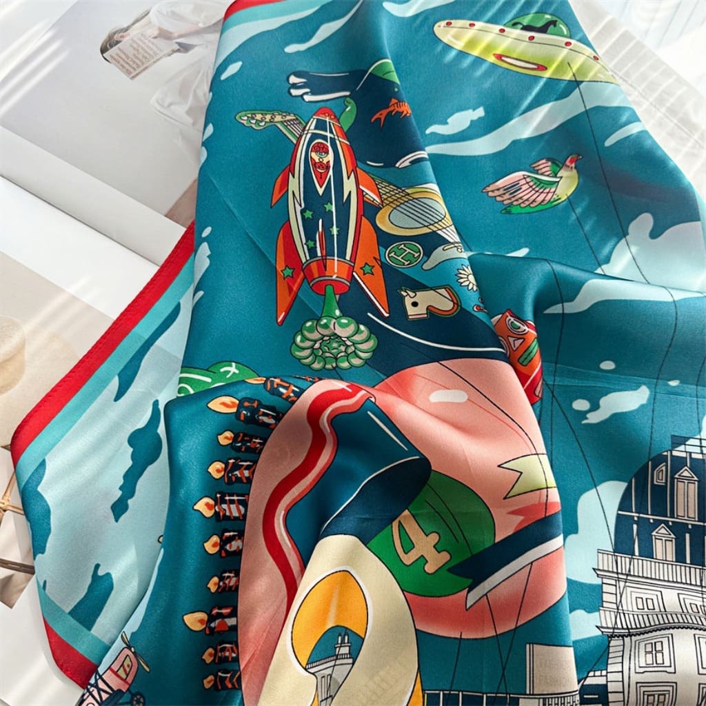 MaraSilk Pure Mulberry Silk Scarf Square Crepe Satin MS52-62