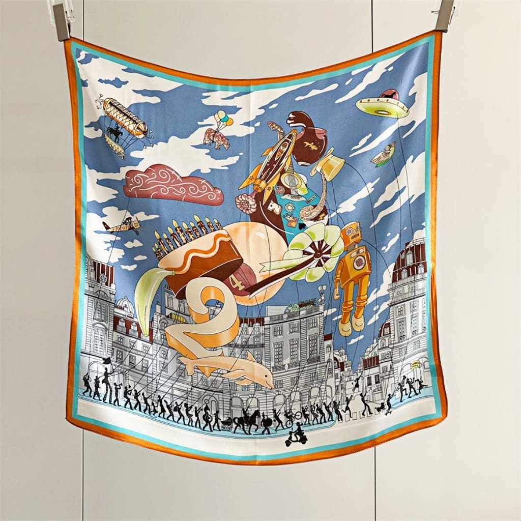 MaraSilk Pure Mulberry Silk Scarf Square Crepe Satin MS52-64