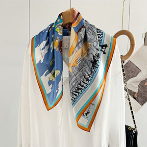 MaraSilk Pure Mulberry Silk Scarf Square Crepe Satin MS52-65