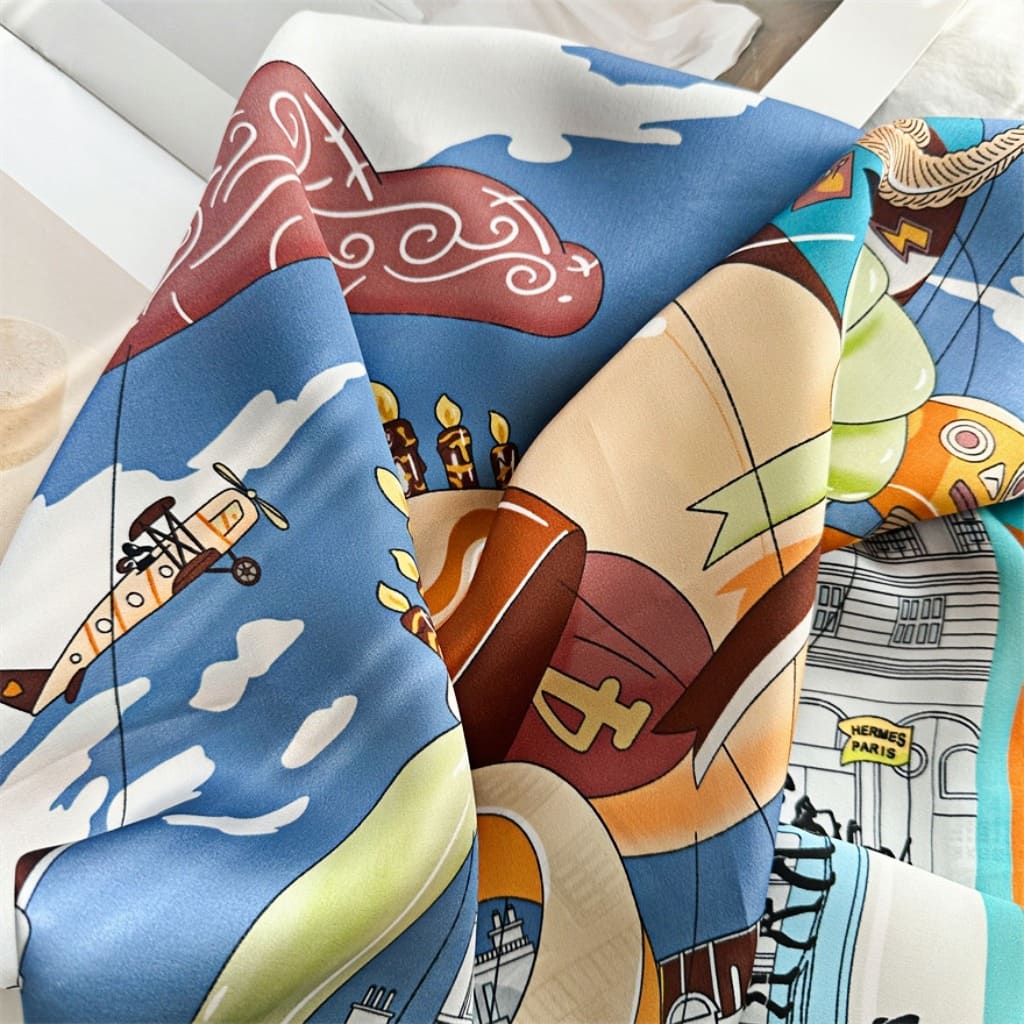 MaraSilk Pure Mulberry Silk Scarf Square Crepe Satin MS52-68