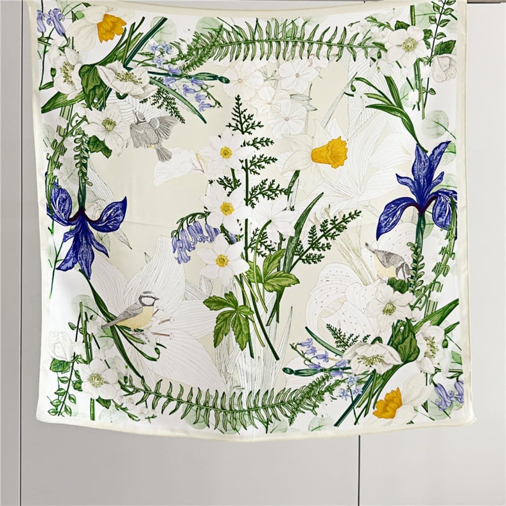 MaraSilk Pure Mulberry Silk Scarf Square Crepe Satin MS53-1