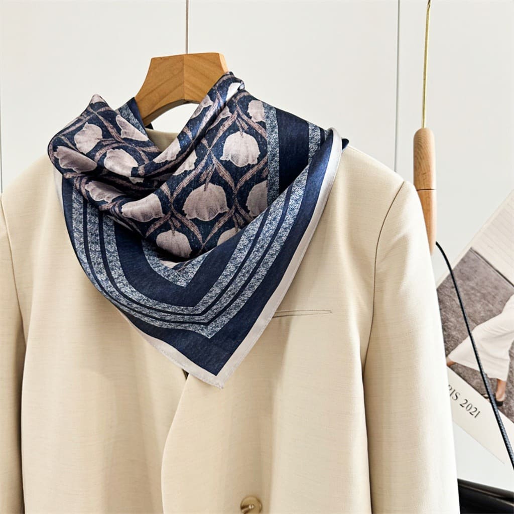 MaraSilk Pure Mulberry Silk Scarf Square Crepe Satin MS53-18