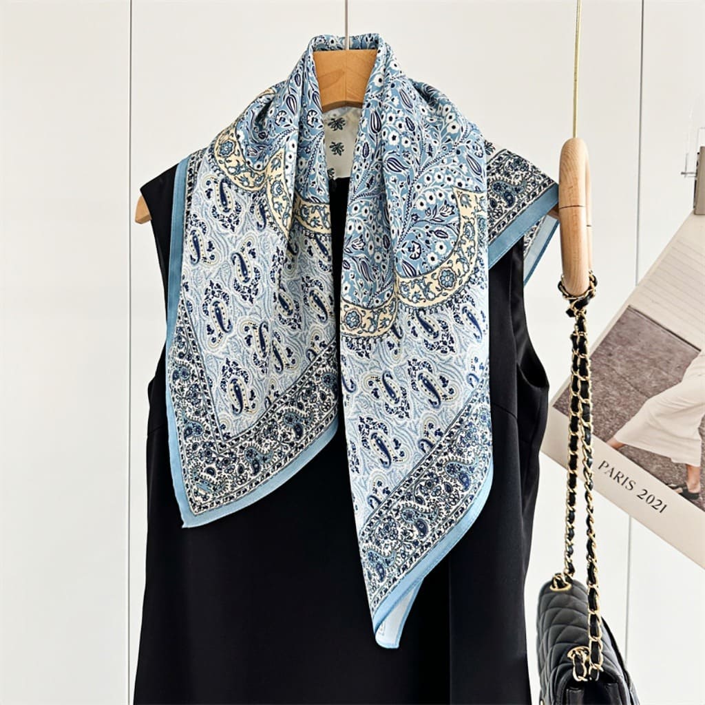 MaraSilk Pure Mulberry Silk Scarf Square Crepe Satin MS53-27